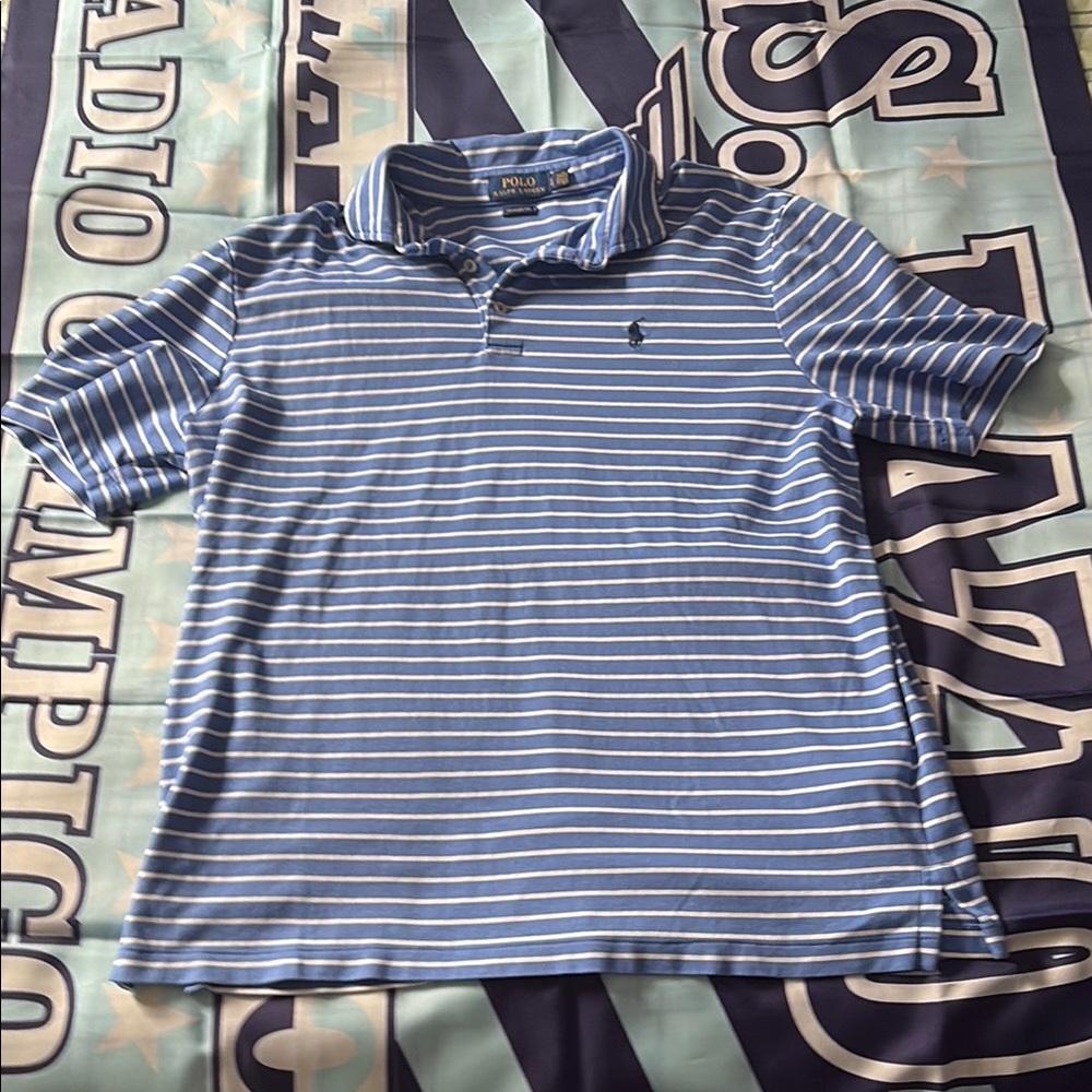 Large Polo Ralph Lauren Blue Striped Men's Shirt